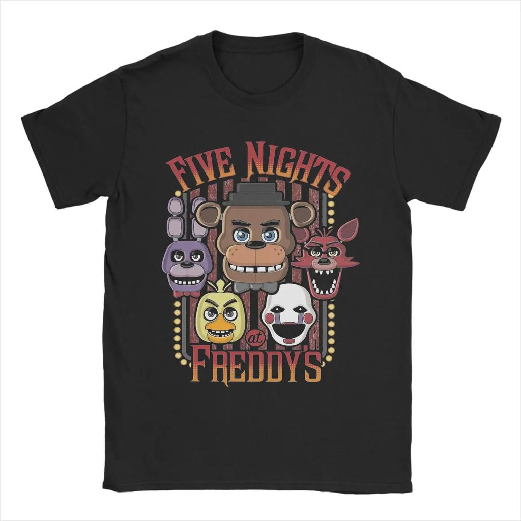 Heta Spel Topp Fem Nätter Hos Freddy Freddy Fazbears Pizzeria T-shirt Vintage Trendig Kortärmad Unisex