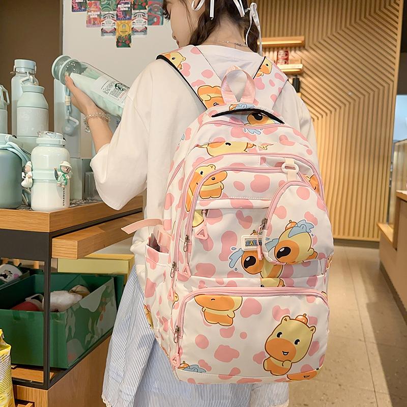 Cartoon Student Schoolbag Large Capacity Lightweight Women's Backpack with Coin Purse