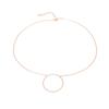 Einfache Geometrische Runde Kupferring Anhänger Halskette für Damen Personalisierte Accessoires Große Kreis Schlüsselbeinkette