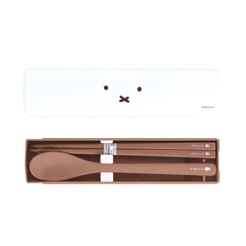 Kutsuwa Miffy Face Women's Lunch Series Chopsticks and Spoon Set MF835 Made in Japan