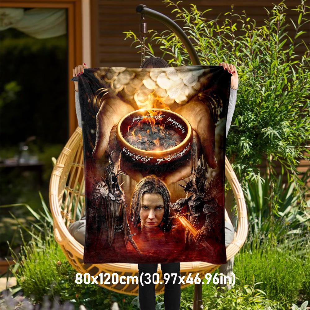 1 Stück Ein Ring, Feuer, Dunkle Kreaturen - Wohndecke, Weich, Flanelldecken, Wohnzimmer, Ganzjahresgebrauch-1021008