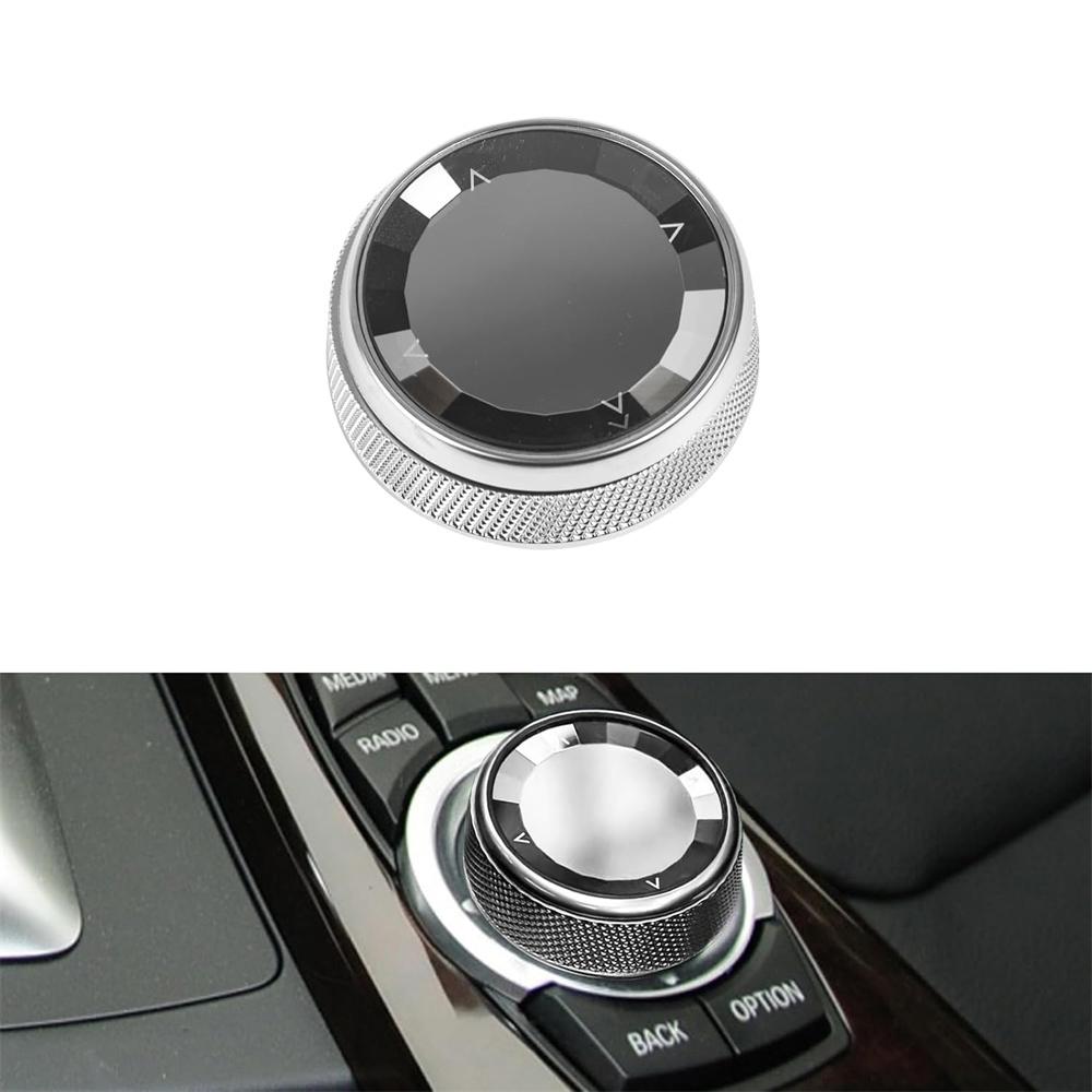 1× Car Multimedia Button Knob Cover Trim For BMW F20 F30 F11 F12 F01 F25 F26 NBT