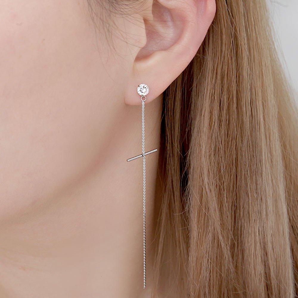 [1+1] Surgical Piercing Cubic Chain Cross Single-Side Sale