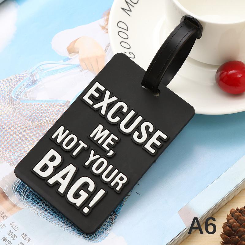 Novelty Strong Luggage Tag Silicone Letter Suitcase Name Address ID Tag Holiday