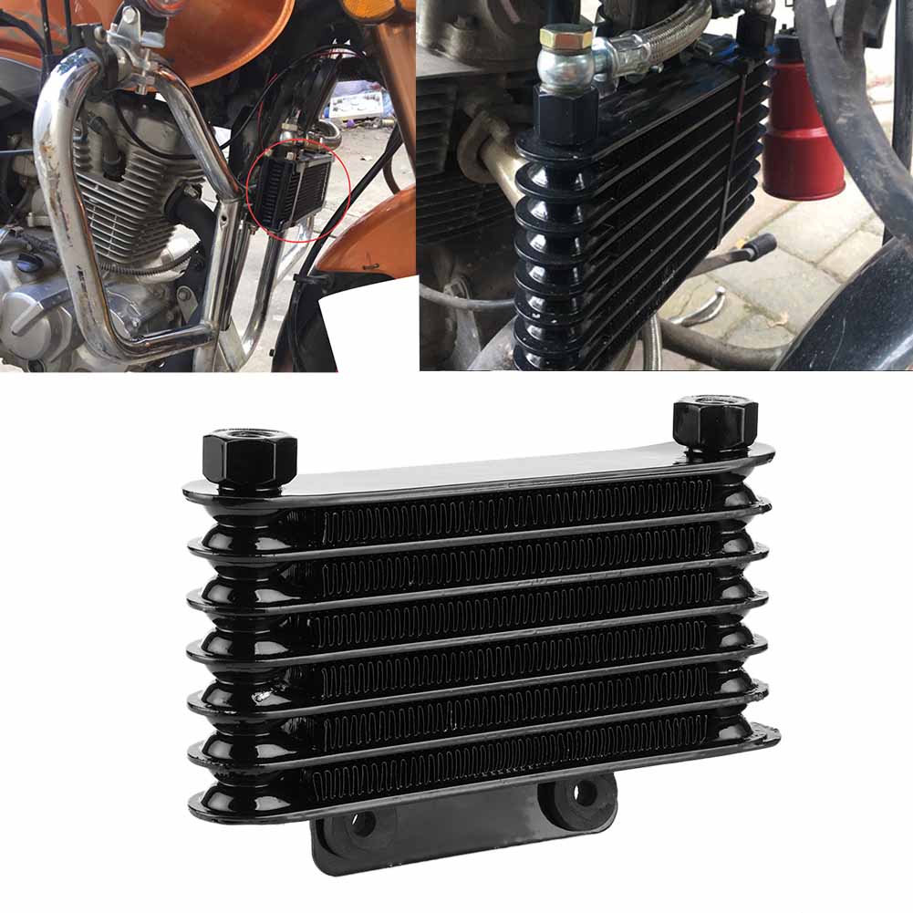 7 Reihen Universal Motorölkühler Kühlradiator für 125 250CC Motorrad Dirt Bike ATV