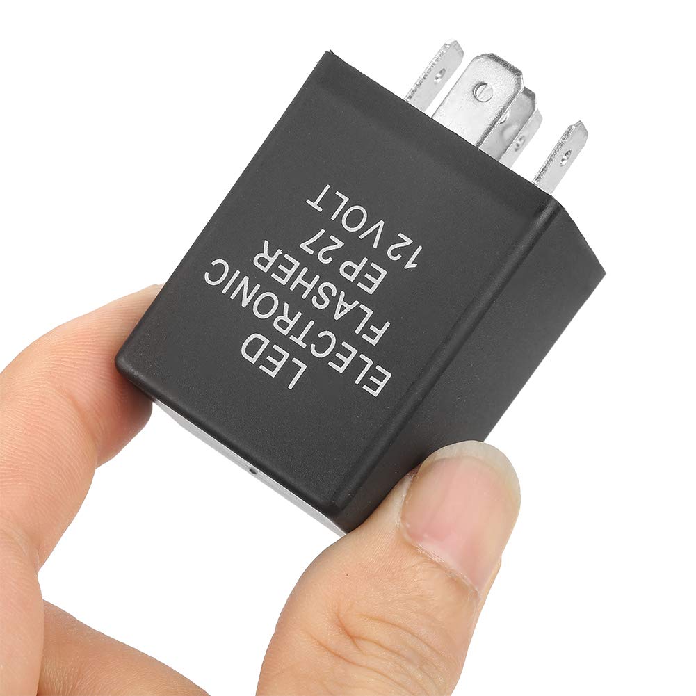 EP27 5-Pin LED Flasher Flash Relay, 12V EP27 Electronic LED Flasher Relay Fix for Turn Signal Light Fast Hyper Flash