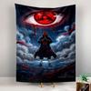 Naruto Obito Anime Wall Tapestry Giant Red Sharingan Eye Akatsuki Cloak Rain Scene Decor for Bedroom Dorm Game Room Gift