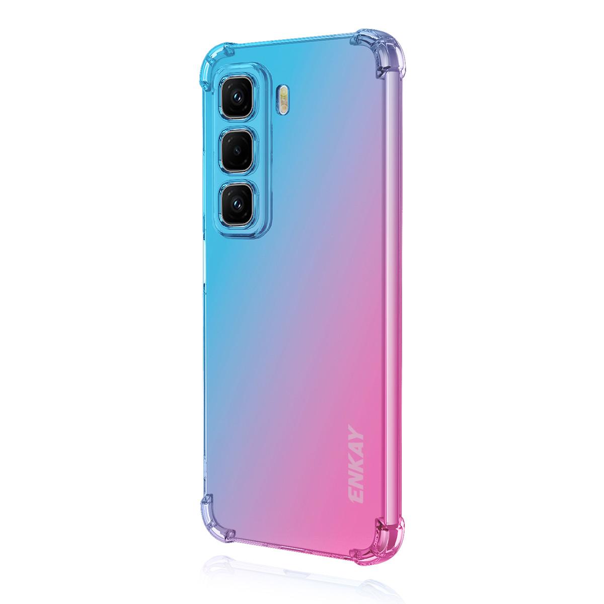 

For Infinix Hot 50 Pro 4G TPU Case ENKAY Thickened Four Corner Drop-proof Phone Back Cover Blue/Pink