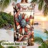 American Patriotic Theme Beach Towel Personalized Custom Name & Text Soft Quick Dry Beach Towel for Swimming Travel