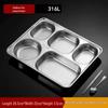 316 Stainless Steel Extra Thick Divided Meal Tray with Lid