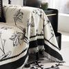 Chenille Sofa Cover Thicken Sofa Blanket Simple Cushion Soft Towel Fashion Lunch Blanket Sofa Towel Jacquard Pattern with Tassel