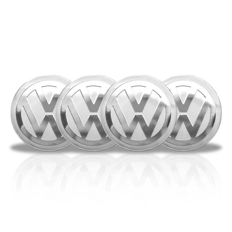 For Volkswagen 4Pc 56mm Car Wheel Center Hub Caps Badge Sticker Accessories For VW Volkswagen Golf Polo Passat Touran Jetta Accessory EO1
