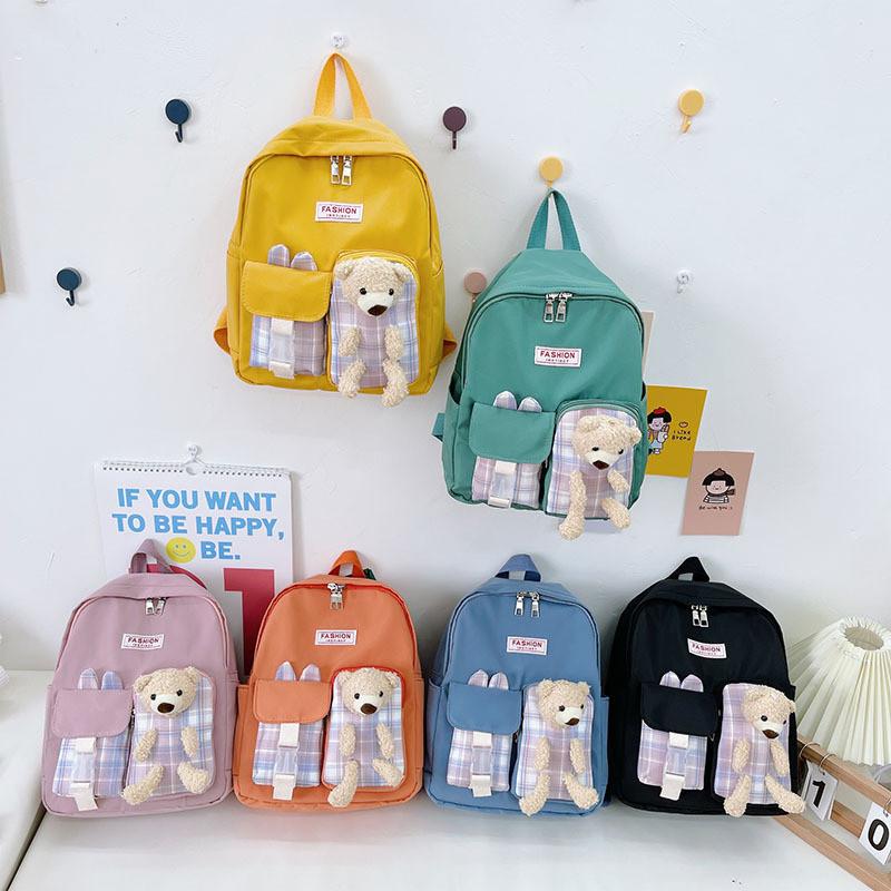 Adorable Cartoon Bear Rabbit Kids Backpack Ideal For Preschool Boys Girls Ages 3-6 Breathable And Durable Nylon