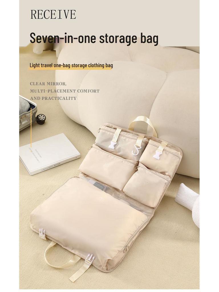 7-in-1 Travel Organizer: Multifunctional Hanging and Divided Compartment Bag