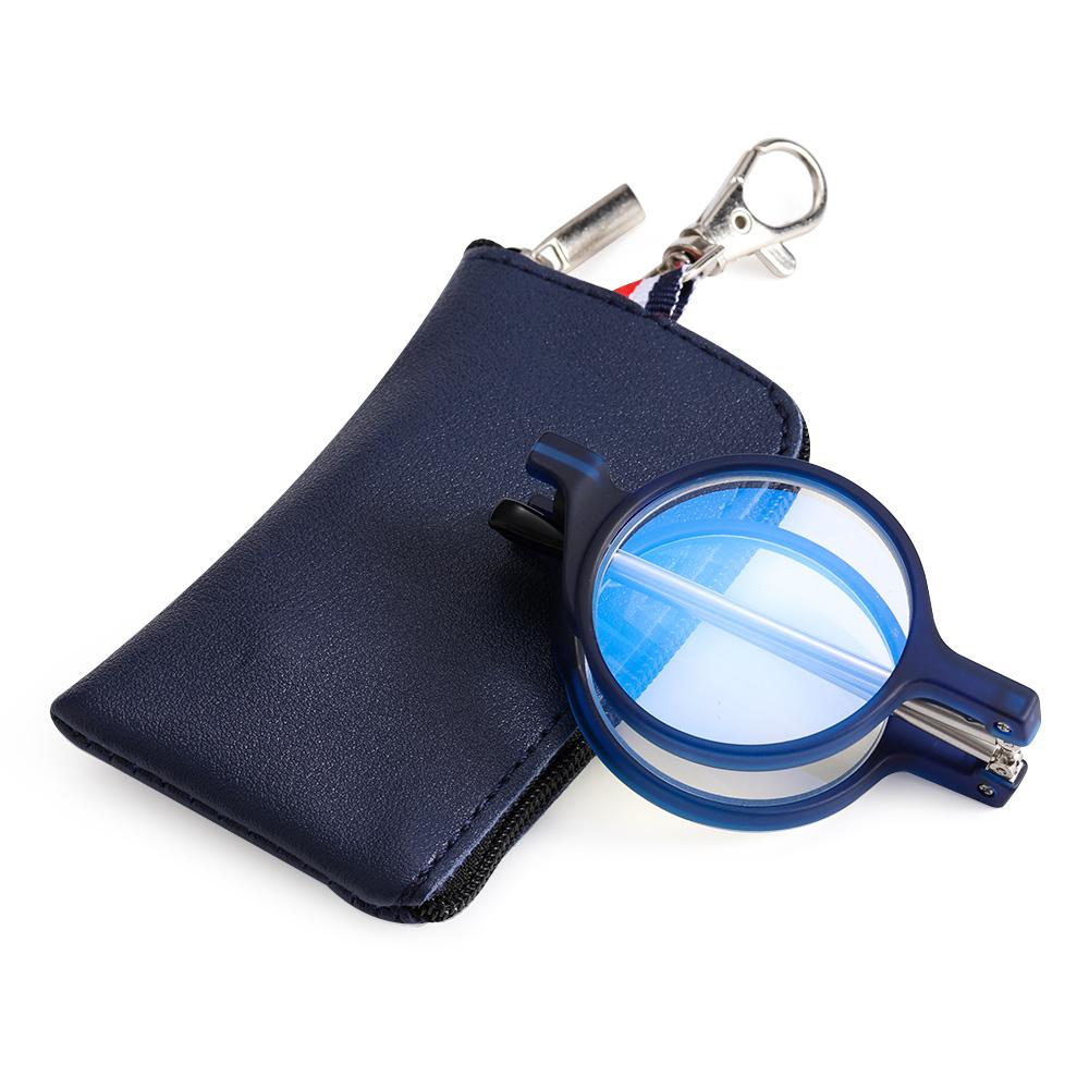 Vintage Mini Reading Glasses Women Men Compact Folding Round Frame Reading Eyeglasses Portable Readers With Keychain Case