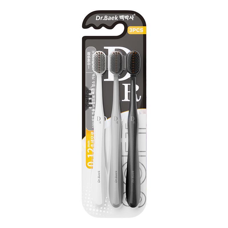 Korean Adult Wide Head Toothbrush with Soft Bristles for Advanced Cleaning and Gum Care - 3 Pack