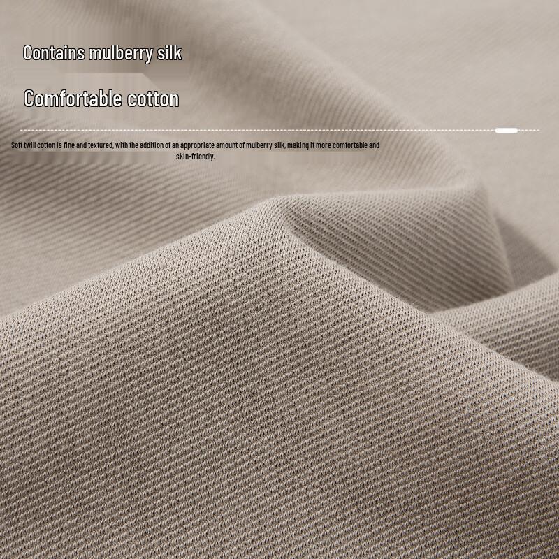 Futing Men's Half-Zip Polo Sweatshirt with Silk & Cotton Blend