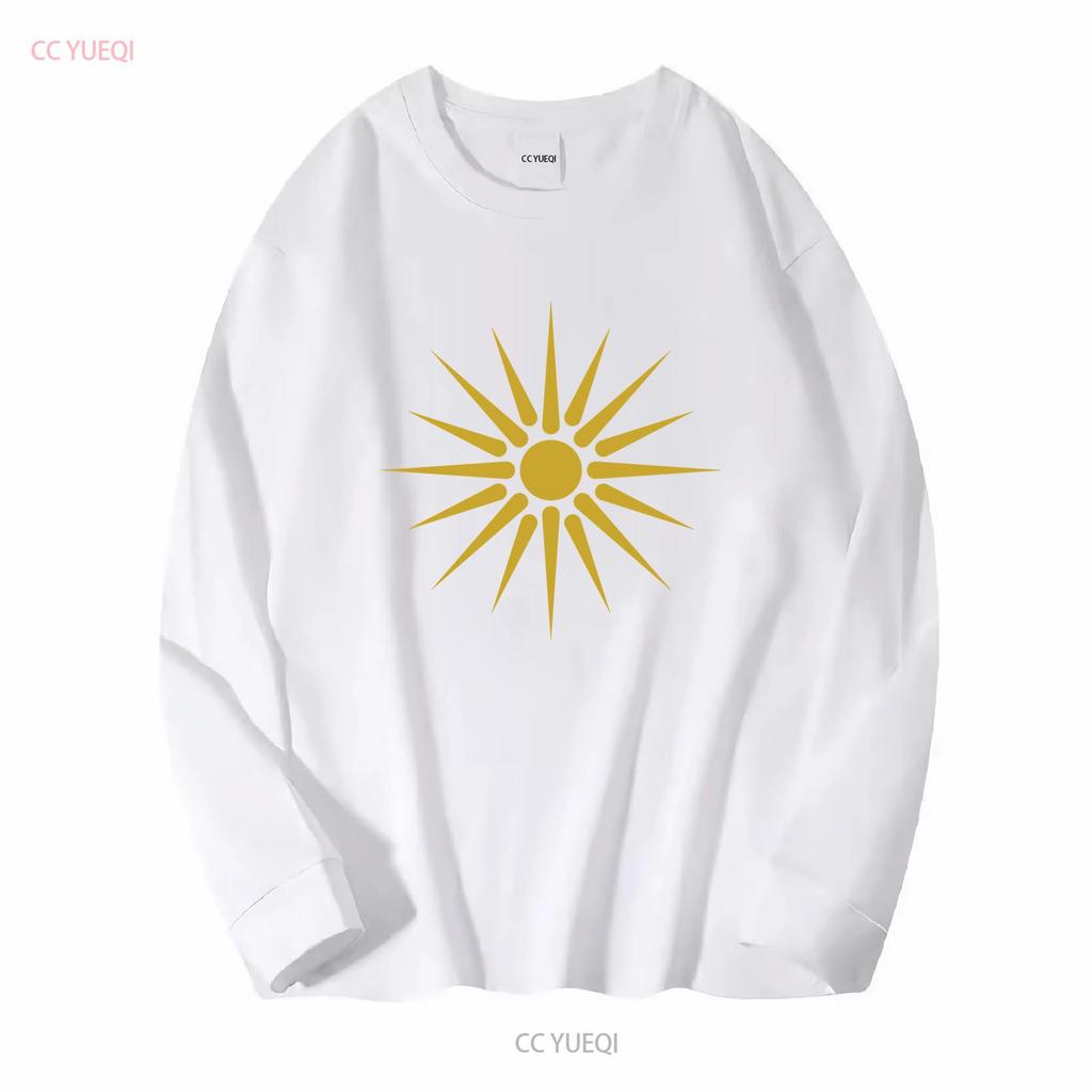 Vergina Sun T Shirt Ancient Macedonia Alexander the Great Symbol Macedon Star Long or Short Sleeves Vintage Washed Casual