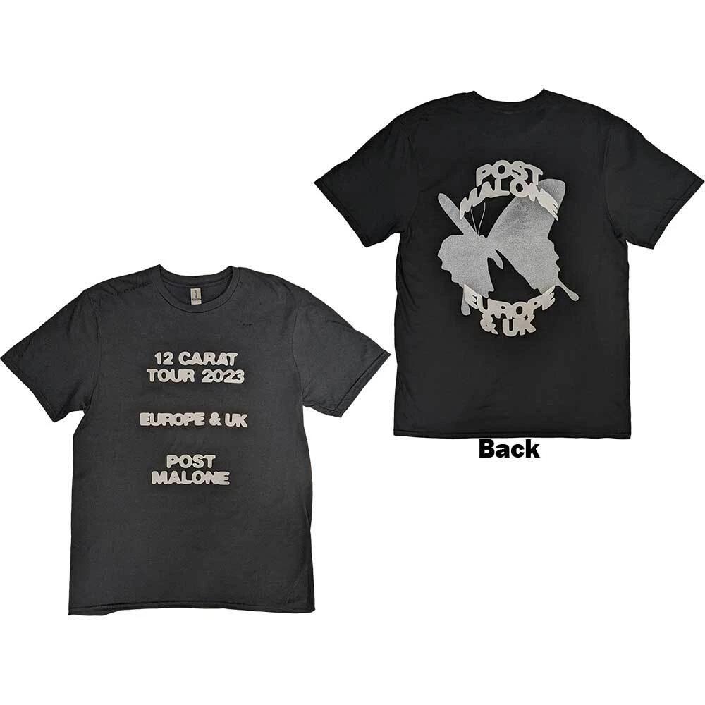 Post Malone Butterfly Logo 2023 Tour T-Shirt Black New S