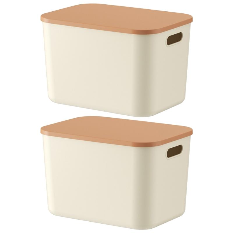 

Stackable Home Storage Container Cream Design Dustproof Lid Storage Container For Clothes Toy Organization Medium size