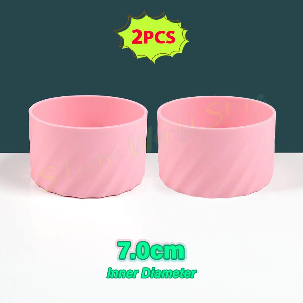 SW 2PCS 7.0CM Water Cup Silicone Boots Thermos Protective Cover Silica Gel Bottom Sleeve Anti-Slip Scratch-resistant for Stanley