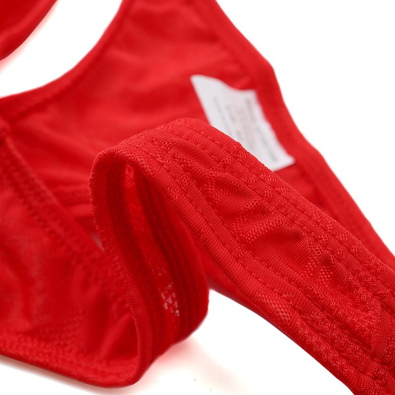 1Pc Thong Panties Nylon Briefs Sheer Bulge Pouch Underwear Ice Silk Sexy G-string Men's
