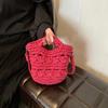 Summer Weaving Beach Bag Solid Color Women's Handbags Casual Crochet Shoulder Bag  Travel