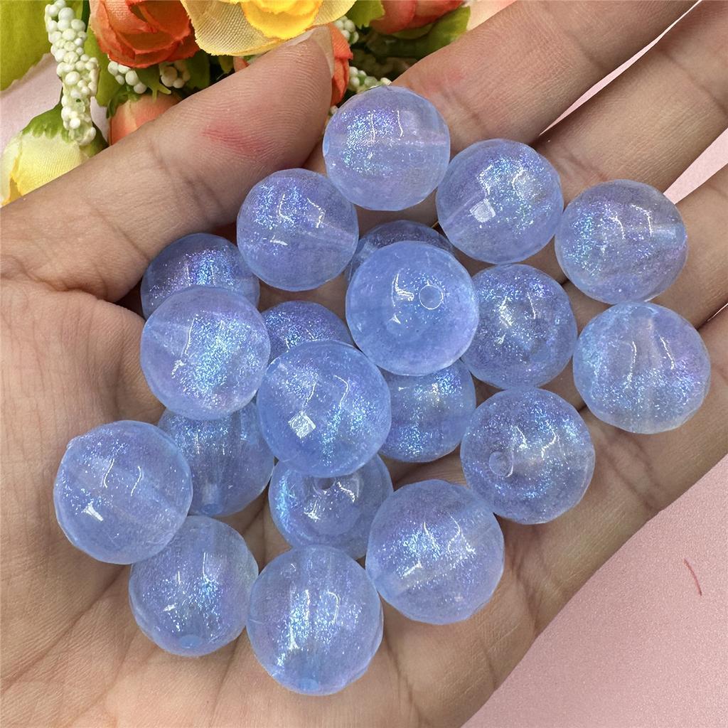 Round Acrylic Beaded Materials Fine Sparkling Jewelry DIY Jewelry Accessories 20pcs For Bracelet Earring Making 15.7mm Fluorescent Loose Beads