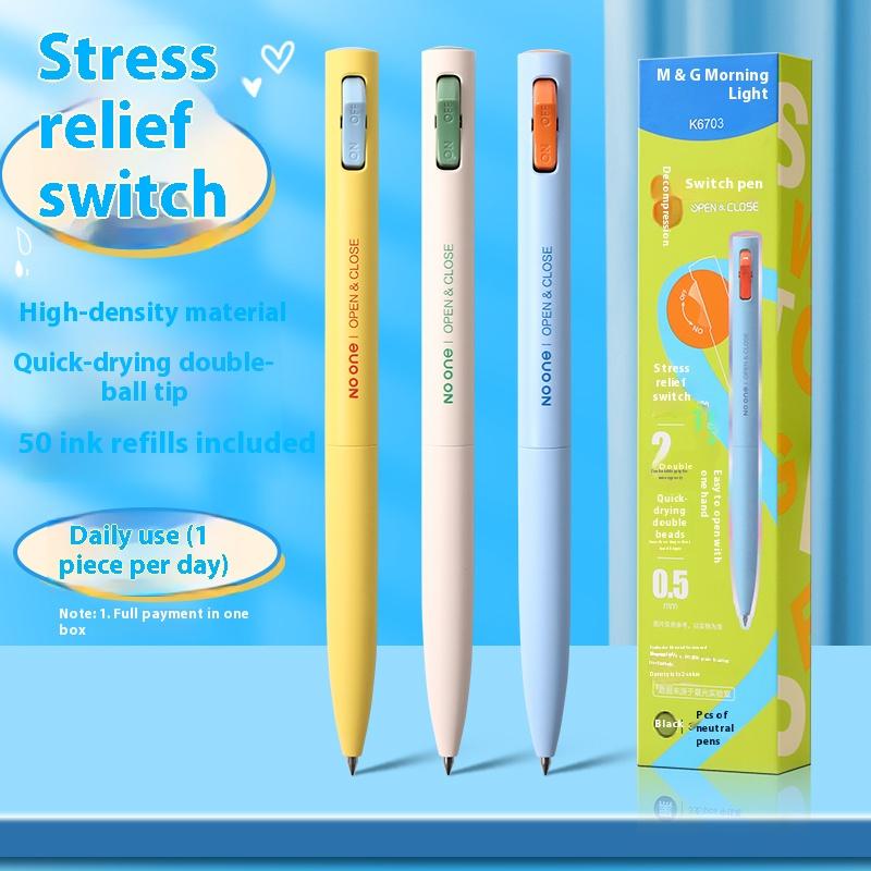 M&G K6701 NO One Gel Pen,0.5mm Fine Point Stress Relief Dual Ball&Micro-Gravity Design for Smooth Writing School Office Supplies