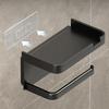1 Pack Wall-Mounted No-Drill Toilet Paper Holder with Shelf and Phone Holder, Polypropylene Material, Bathroom Tissue Roll Dispe