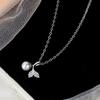 New Fishtail Pearl Necklace Necklace Cold Style High-end Niche Collarbone Chain Gift Girlfriend On Chinese Valentine's Day