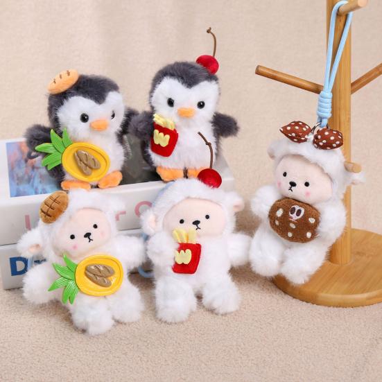 Penguin Sheep Design Plush Doll Keychain Pendant Soft Portable Mini Doll