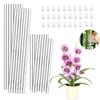 30PCS Acrylic Plant Support Stakes 11/16Inch Clear Flower Sticks for Indoor and Outdoor Single Stem Plant with Clip