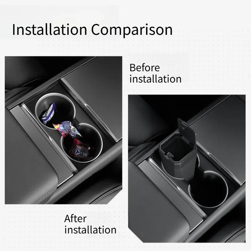 For Tesla All Models Car Trash Bin Can Mini Auto Organizer Car Interior Garbage Container Storage Box Bucket Auto Accessories