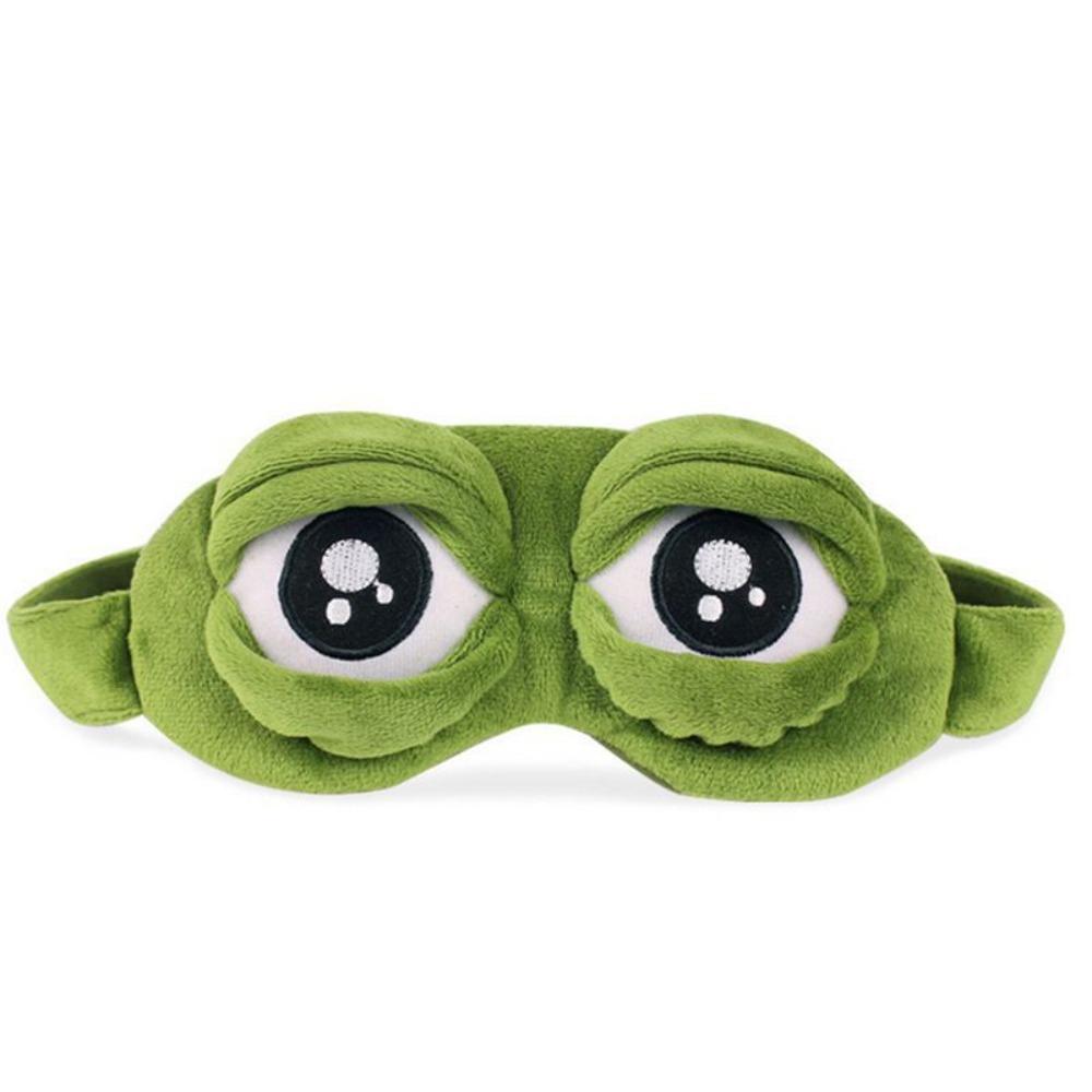 Green Big Eyes Plush Sleep Mask Cartoon Plush Sleeping Eye Cover Lovely 3D Eye Mask  Dream Night
