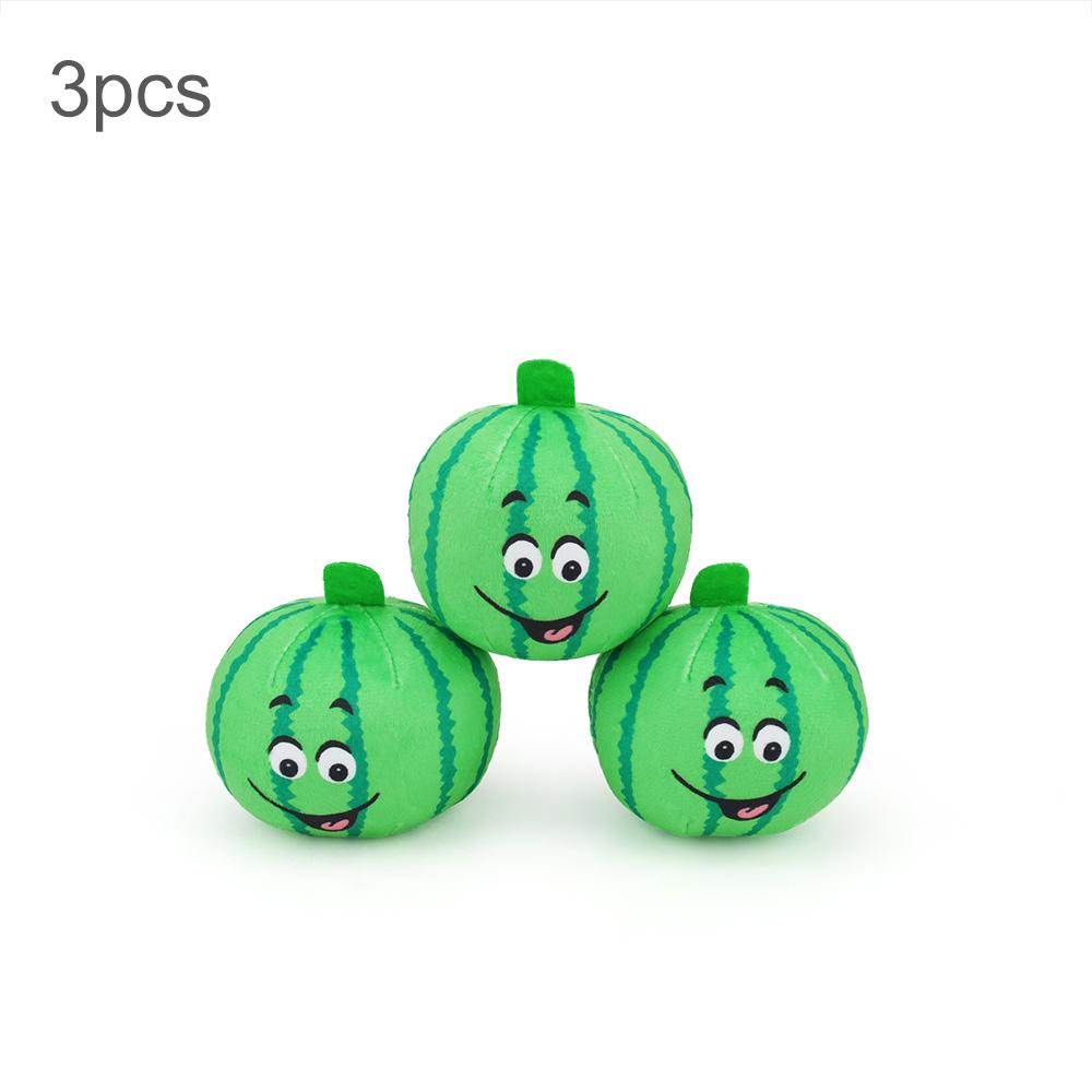 

3pcs Small Dog Squeaker Toy Puppy Squeaky Plush Ball Watermelon Sound Pet Toys