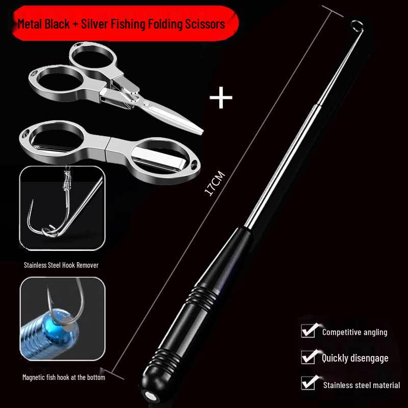 Compact Foldable Stainless Steel Fishing Scissors: Multi-functional for PE Line, Lead Sheet, and Line Ends