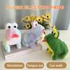 Electric Plush Frog Toy with Sound Movable Tongue Interactive Walking Animal Plushie Musical Stuffed Doll Kids Boys Girls Birthday Gift