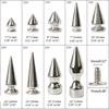 Clous à pointes Rivets Métal Argenté Rivets Décoratifs Punk, 10 Pièces Rivets Pointus à Visser Boucles Bouton Gothique pour Artisanat DIY