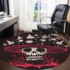 1pc Mushroom Skull Office Round Area Rug, Under Office Chairs Bedroom Living Room Home Decor, Room Deco