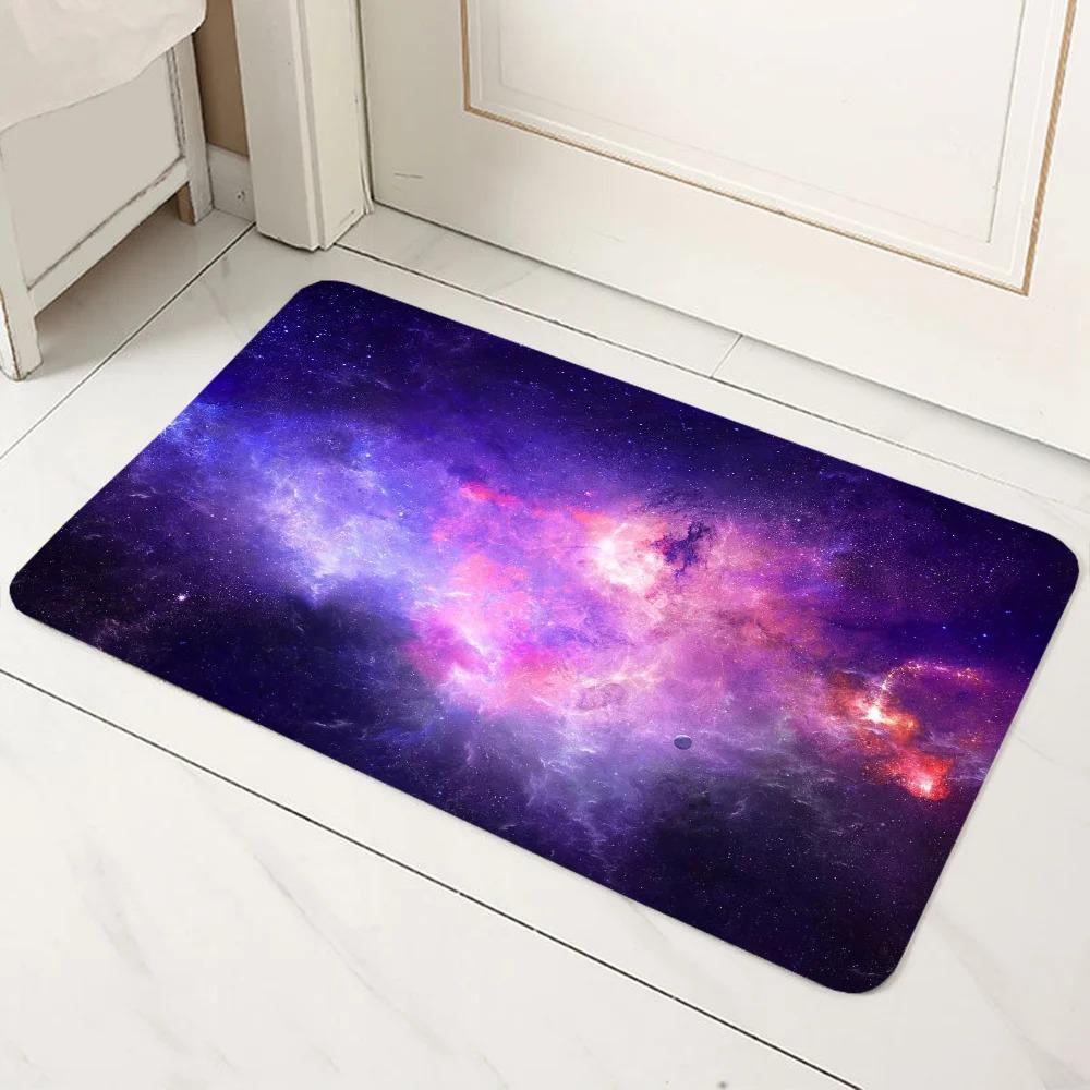 Milky Way Starry Sky Pattern Door Front Mat Decoration Home Bathroom Floor Mat