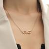 Fashion Simple Stainless Steel Infinity Pendant Necklace for Women Classic Lucky Zircon Love You Forever Jewelry Birthday Gift