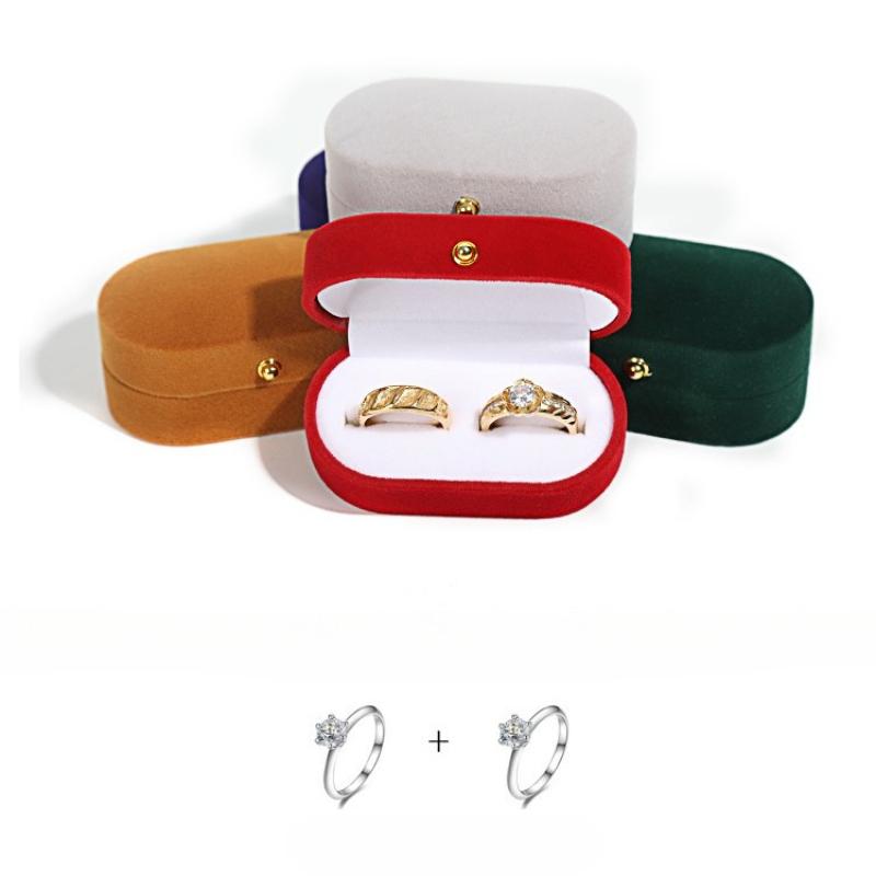 Velvet Jewelry Box, Ring Box, Dual-space Jewelry Organizer, Double Ring Box, Jewelry Box, Wedding Gift Box