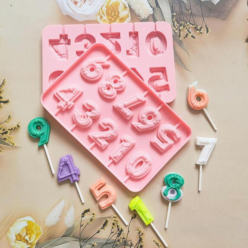 0-9 Numbers 3D Silicone Mold DIY Manual Candy Chocolate Cupcake Topper Decorating Tool For Graduation Celebration Party Supplies