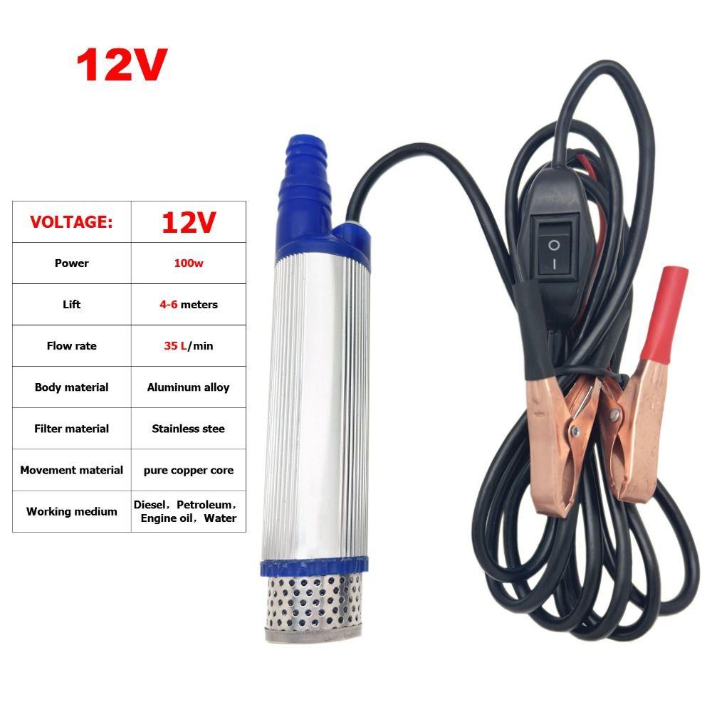 12V 24V Portable Mini Pump 38mm Transfer Pump Diesel Oil Pump  Outdoor Activities