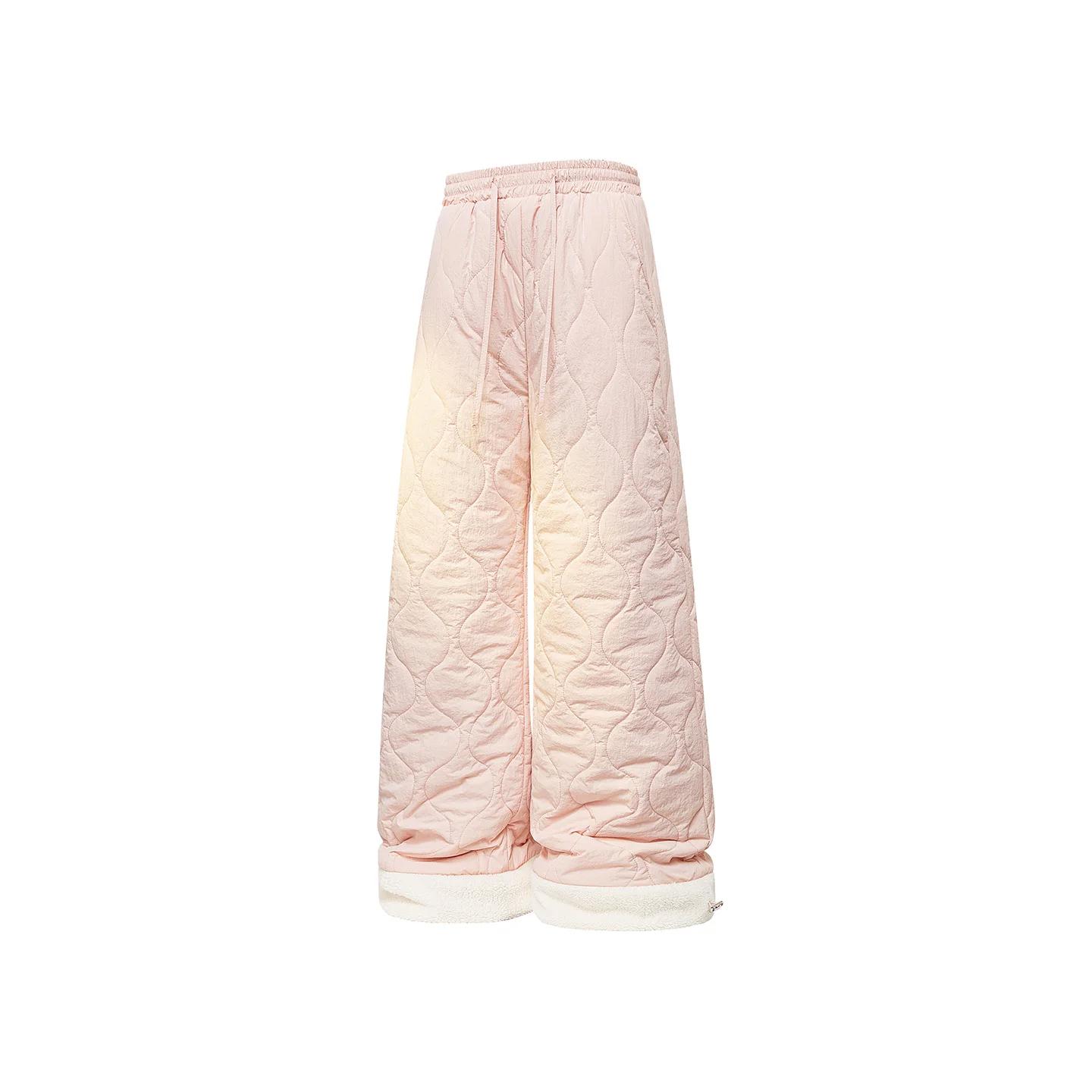 

Зимние мужские толстые повседневные хлопковые брюки с подкладкой, мужские теплые флисовые спортивные штаны, мужские термобрюки с широкими штанинами, мужские брюки оверсайз 4XL розовый