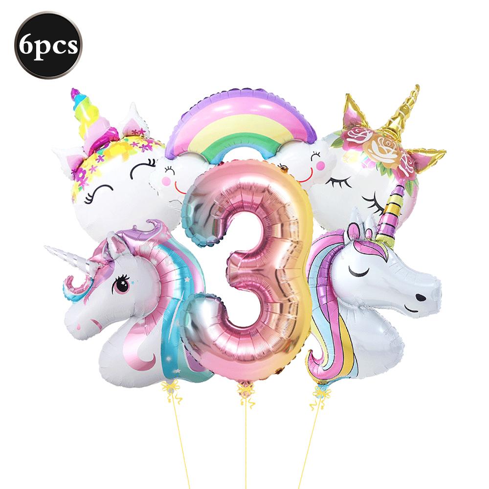 Unicorn Birthday Party Supplies Tableware Plates Cups Napkins Tablecloth Banner Foil Balloons Pastel Rainbow Baby Shower Decor