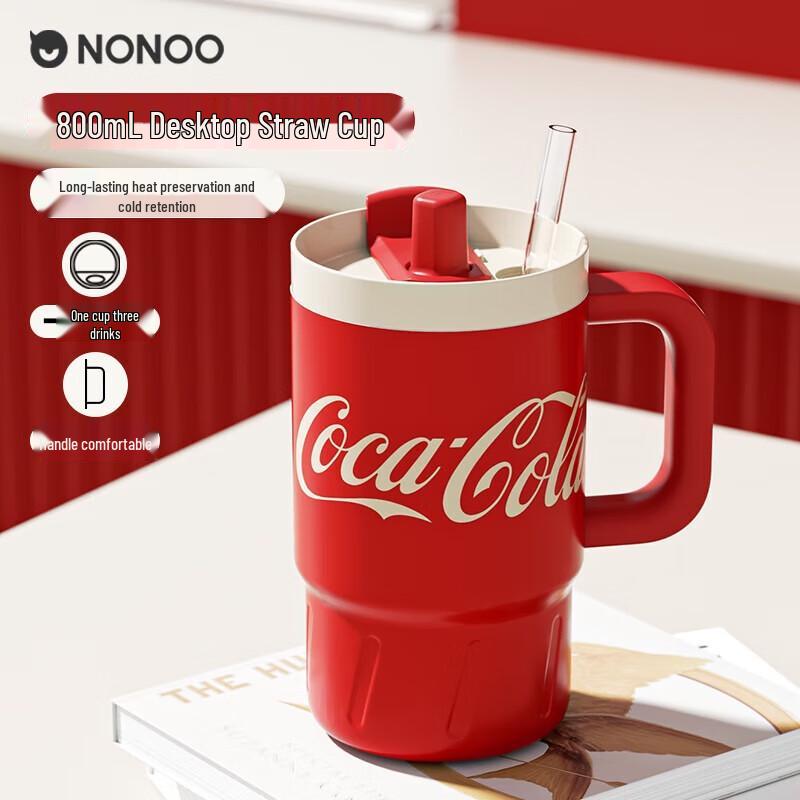 NONOO Coca-Cola 800ml Insulated Straw Bottle