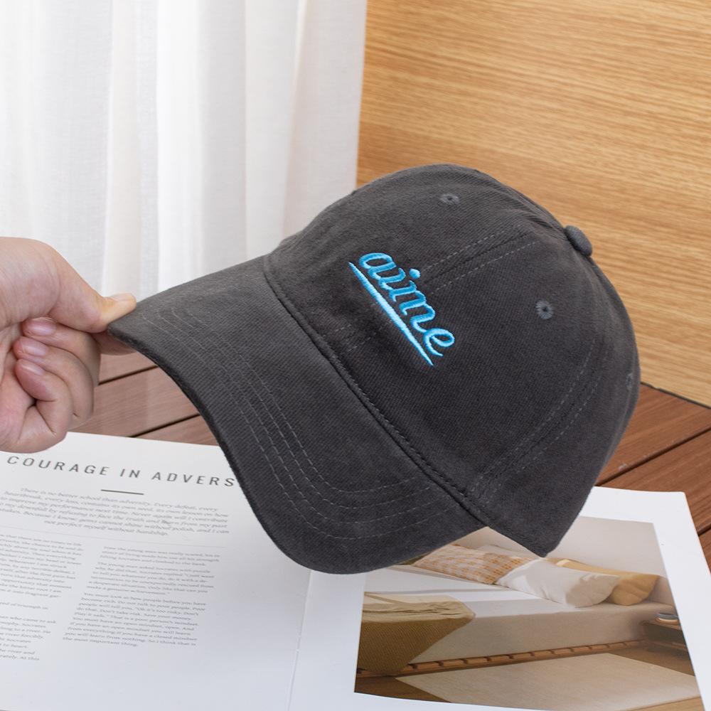 Autumn and Winter Simple Embroidery Letter Polished Cotton Baseball Hat Men's and Women's Big Head Circumference Casual Soft Top Thermal Cap