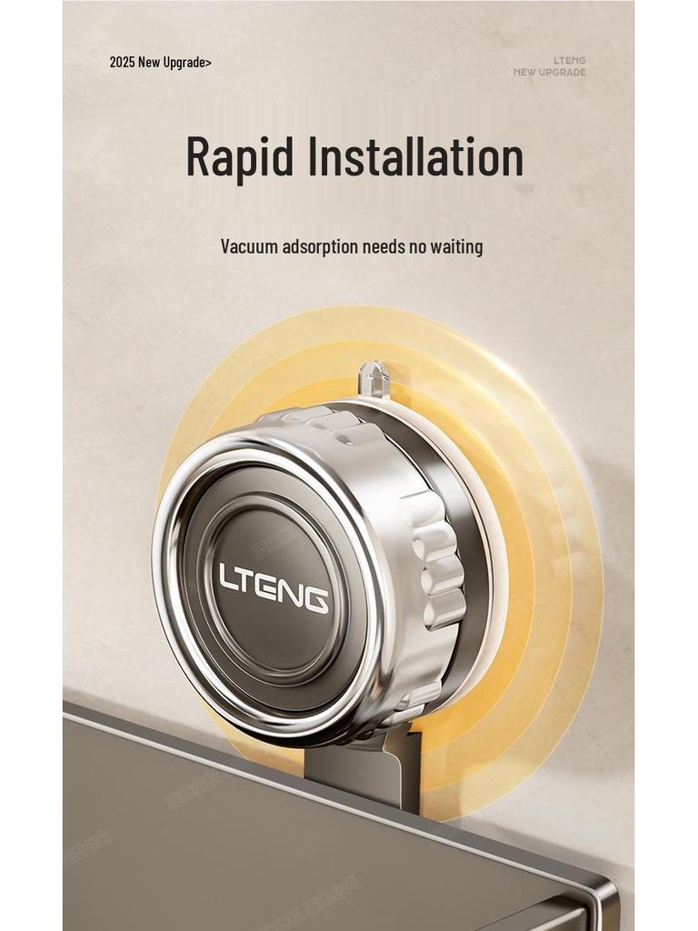 Wall-Mounted Aluminum Suction Cup Towel Rack & Bathroom Storage Shelf